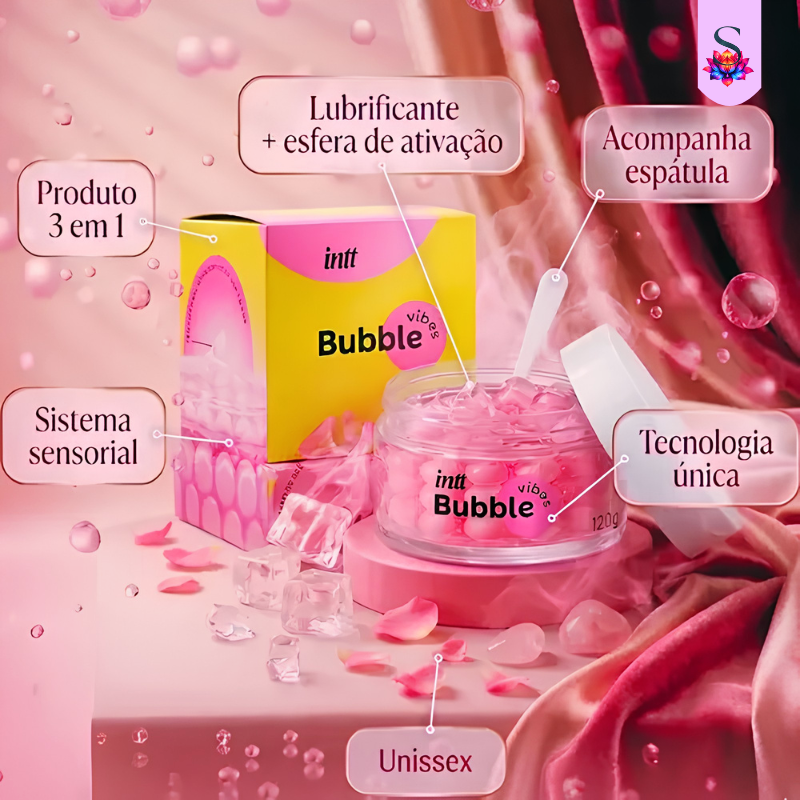Bubble Vibes 3 em 1 Lubrificante e Excitante com Esferas